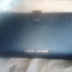 Marc Jacobs Black  Leather Wristlet Wallet 