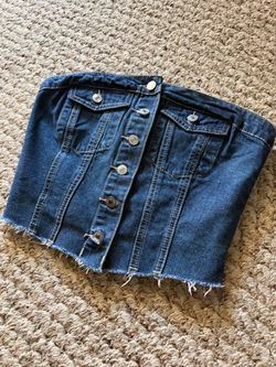 Denim Corset Crop Top
