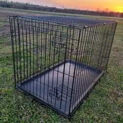 36" Foldable Dog Crate With Tray 