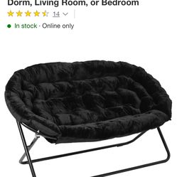 Black Double Seat Folding Chair