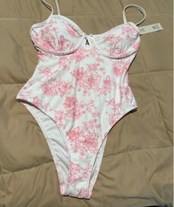 No boundaries floral pink one piece bathing suit