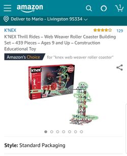 K'Nex Thrill Rides Web Weaver Roller Coaster