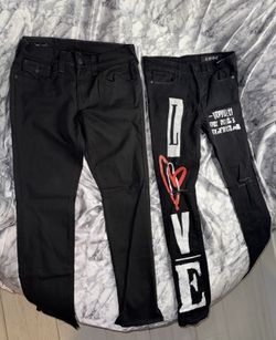 True Religion Geno Black Flap-Pocket Jeans