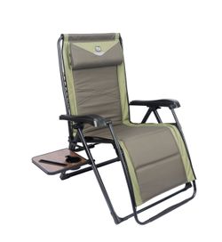 Timber Ridge Zero Gravity Lounger with Side Table and Adjustable Headrest