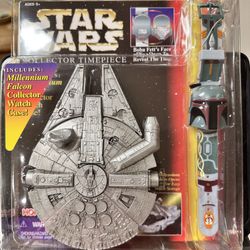 Star Wars Boba Fett Collector Watch (1997) w/ Millennium Falcon Case