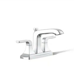 KOHLER Rubicon 4 in. Centerset 2-Handle Bathroom Faucet in Polished Chrome