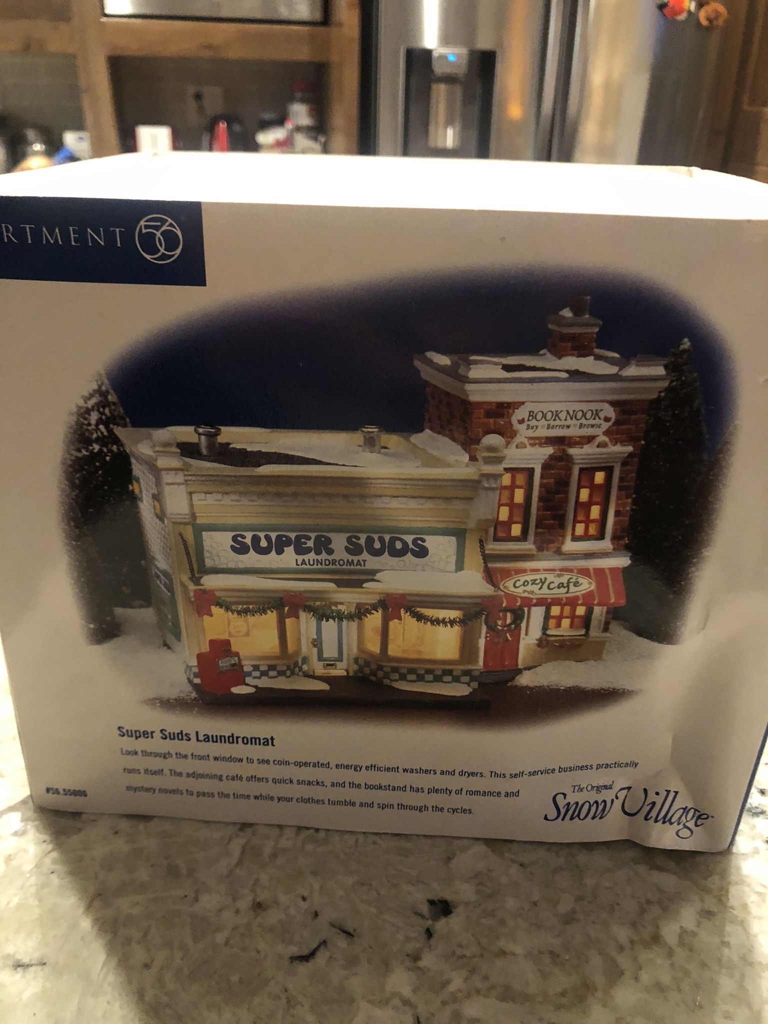 Snow Village Super Suds Laundromat