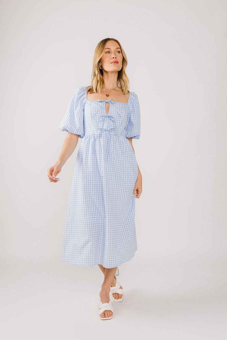 Gingham Blue Dress
