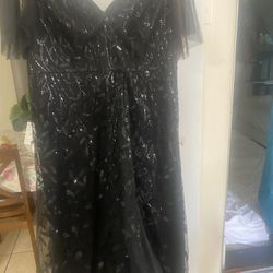 Plus Size Black Sequin Dress 
