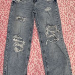 Light Washed Straight Leg Jeans