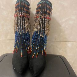 Azalea Wang Beaded Booties.Size 10