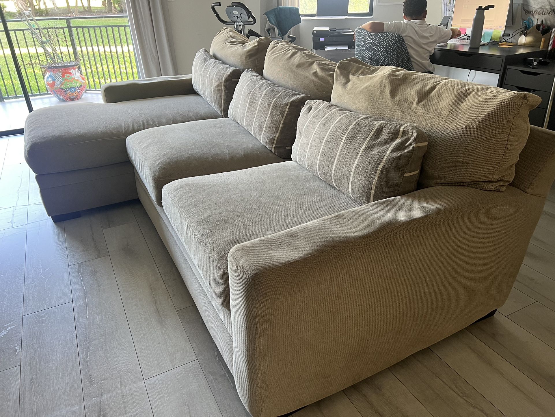 American Signature Beige 2pc Sectional/Chaise