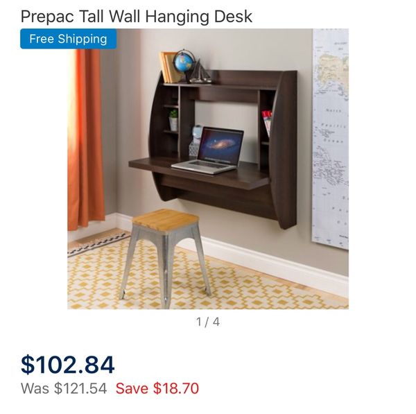 Prepac Tall Wall Hanging Desk Espresso For In Spartanburg Sc Offerup