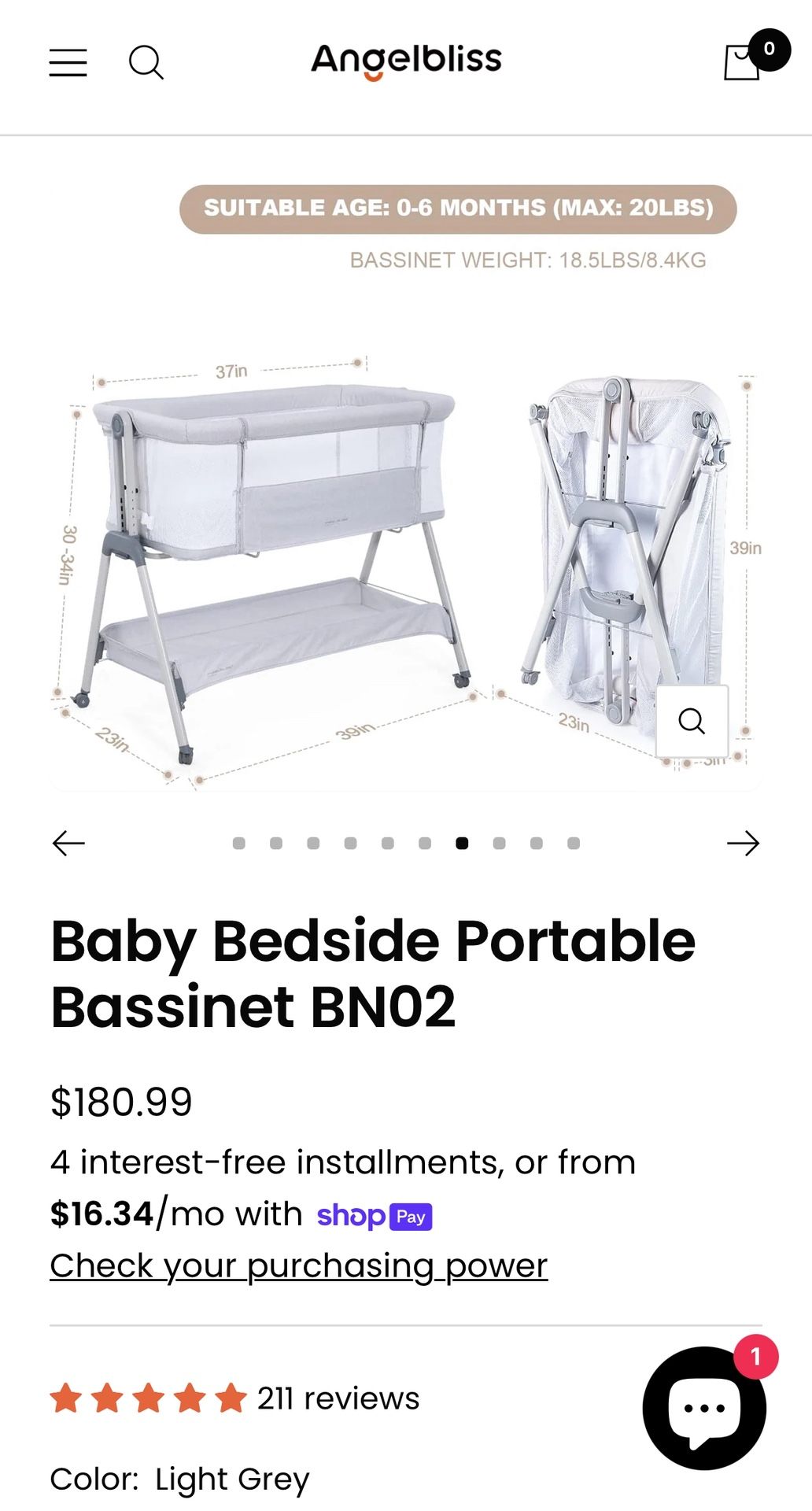 Baby Bedside CRIB/Portable Bassinet