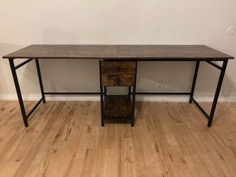Tribesigns Two Person Desk, 79 Inch Double Desk With 2 Drawers, 24” x 79”