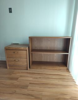 Shelf and cabinet (in a unified style)