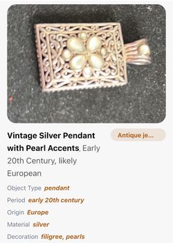 Vintage Sterling Silver pendant w/ mother of pearl