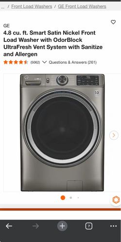 GE Smart Front Load Washer & Dryer Set – Satin Nickel