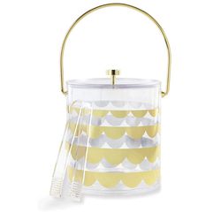 Kate Spade Ice Bucket With Lid And Thongs 3 Quarts Ice Container