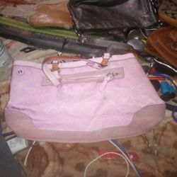 Vintage Coach Bag Pink And Color Beautiful Bag
