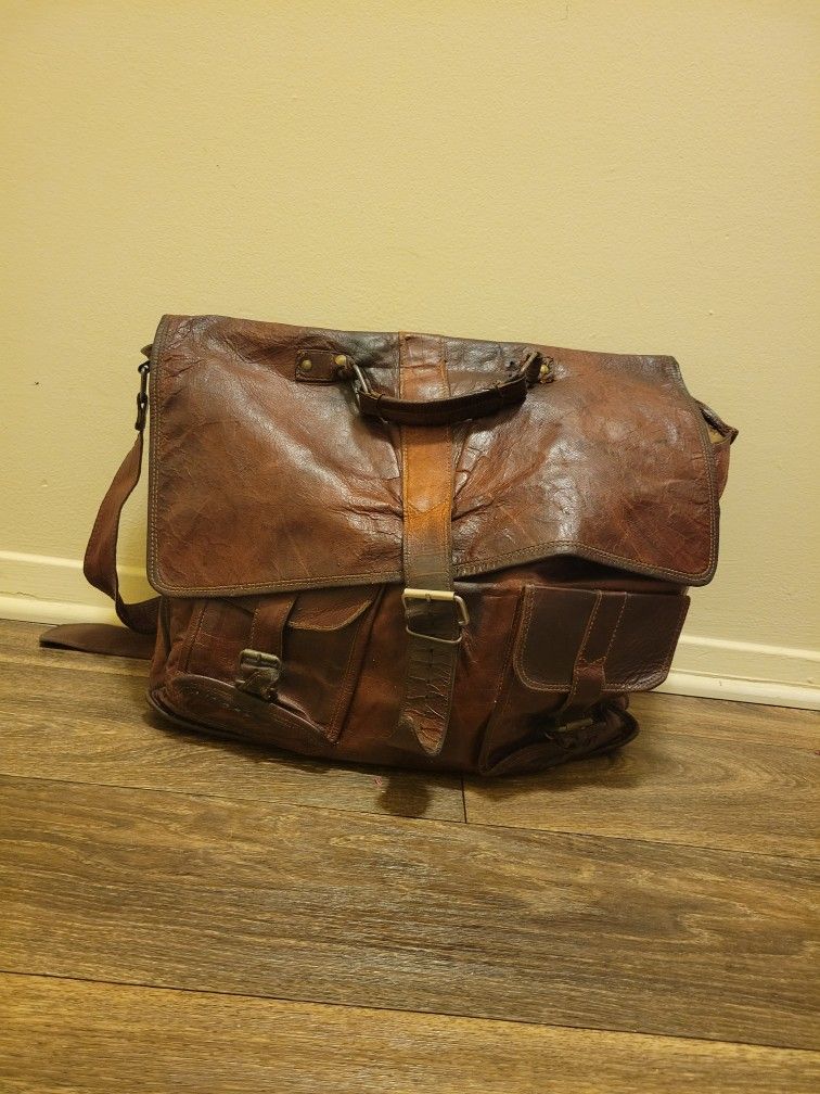 Brown Leather Messenger Bag