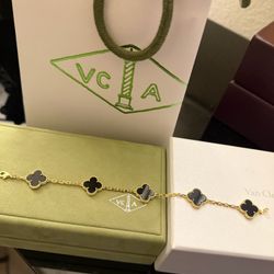 Van Cleef & Arpels Vintage 5 Alhambra Bracelet  Onyx – 18K Gold