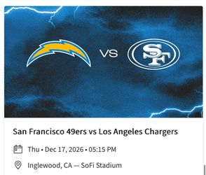LA Chargers v. SF 49ers