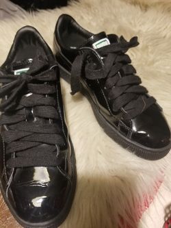 Patent leather pumas