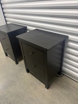 Pair of IKEA Hemnes Black/Brown  2-Drawer Nightstands