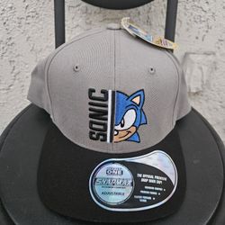 BRAND NEW WITH TAGS MENS CONCEPT ONE SONIC THE HEDGEHOG GREY SNAPBACK HAT