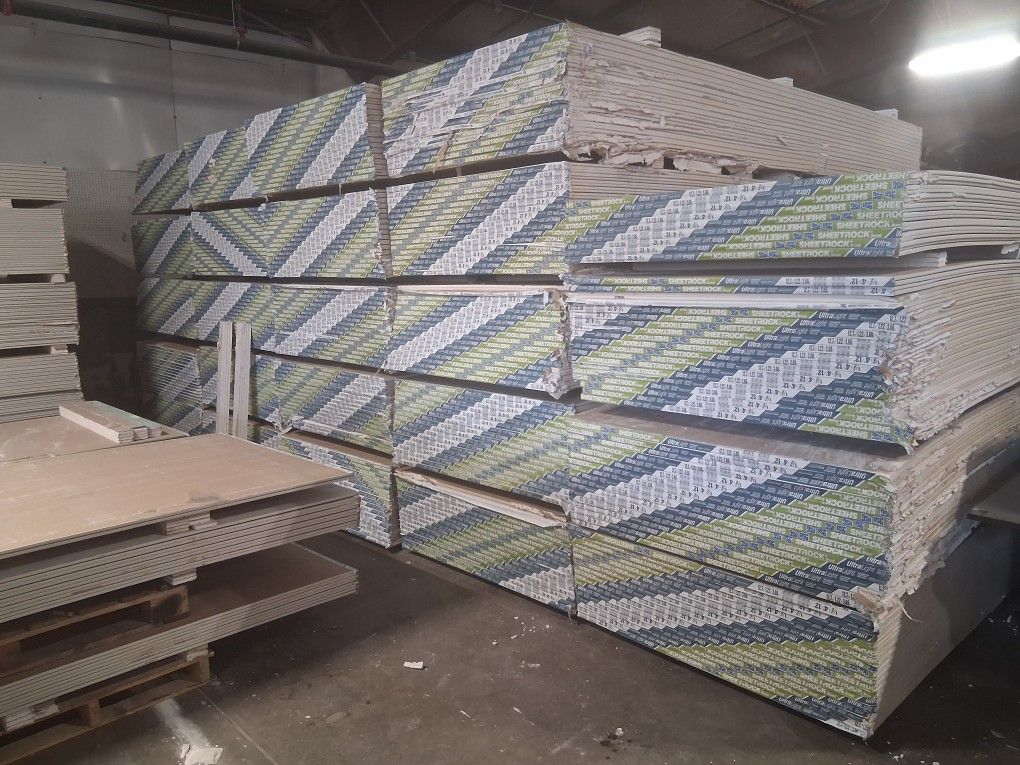 Drywall twelve by four fifteen dollars a sheet a minimum of dirty sheets