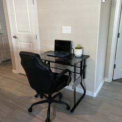 Desk Glass Table + Chair