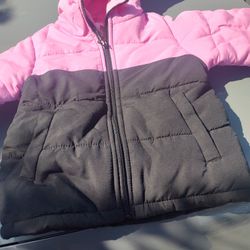 Girls Pink/ Black Coat