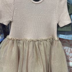 Toddler 3t Pink Dress With Shimmer Tutu 