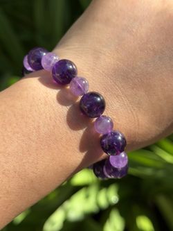 10mm Stretchable Amethyst Bracelet 