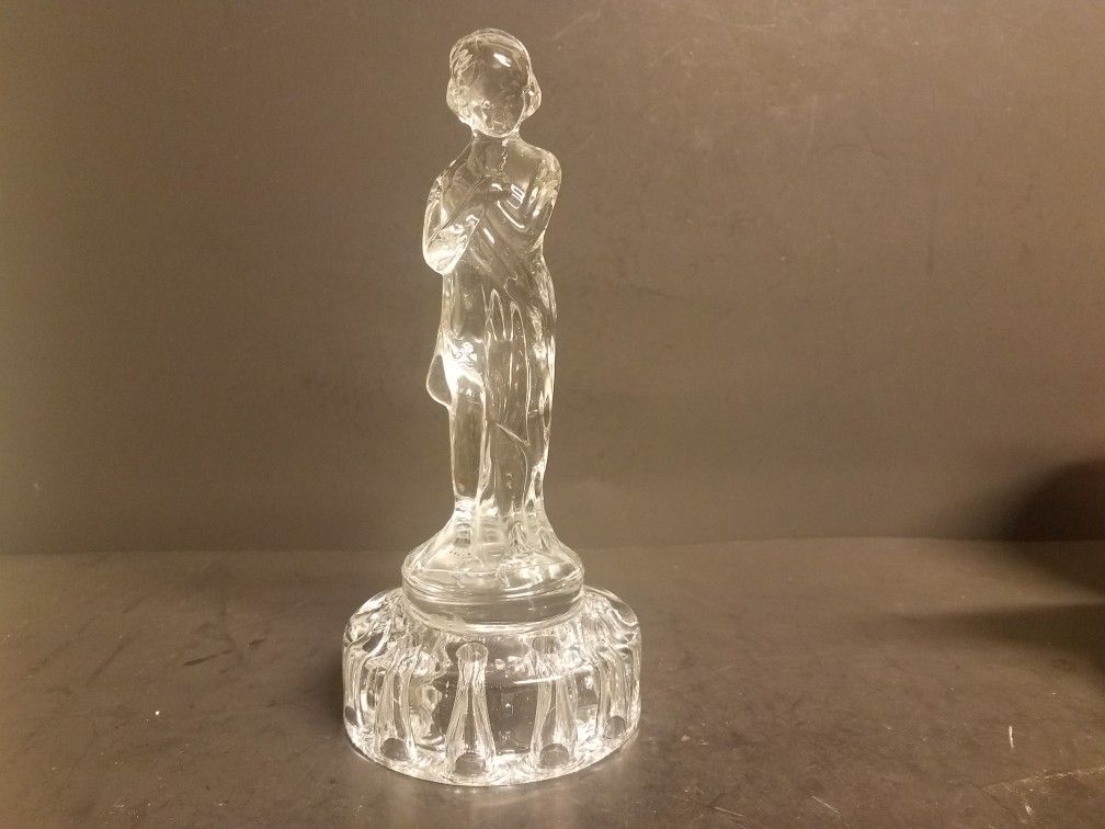 Cambridge vintage glass flower frog statue Charlotte draped