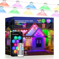 300FT RGB+IC Permanent Outdoor Lights, IP67 Waterproof, Smart App/Remote Control