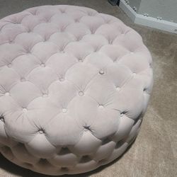 Pink Round Ottoman