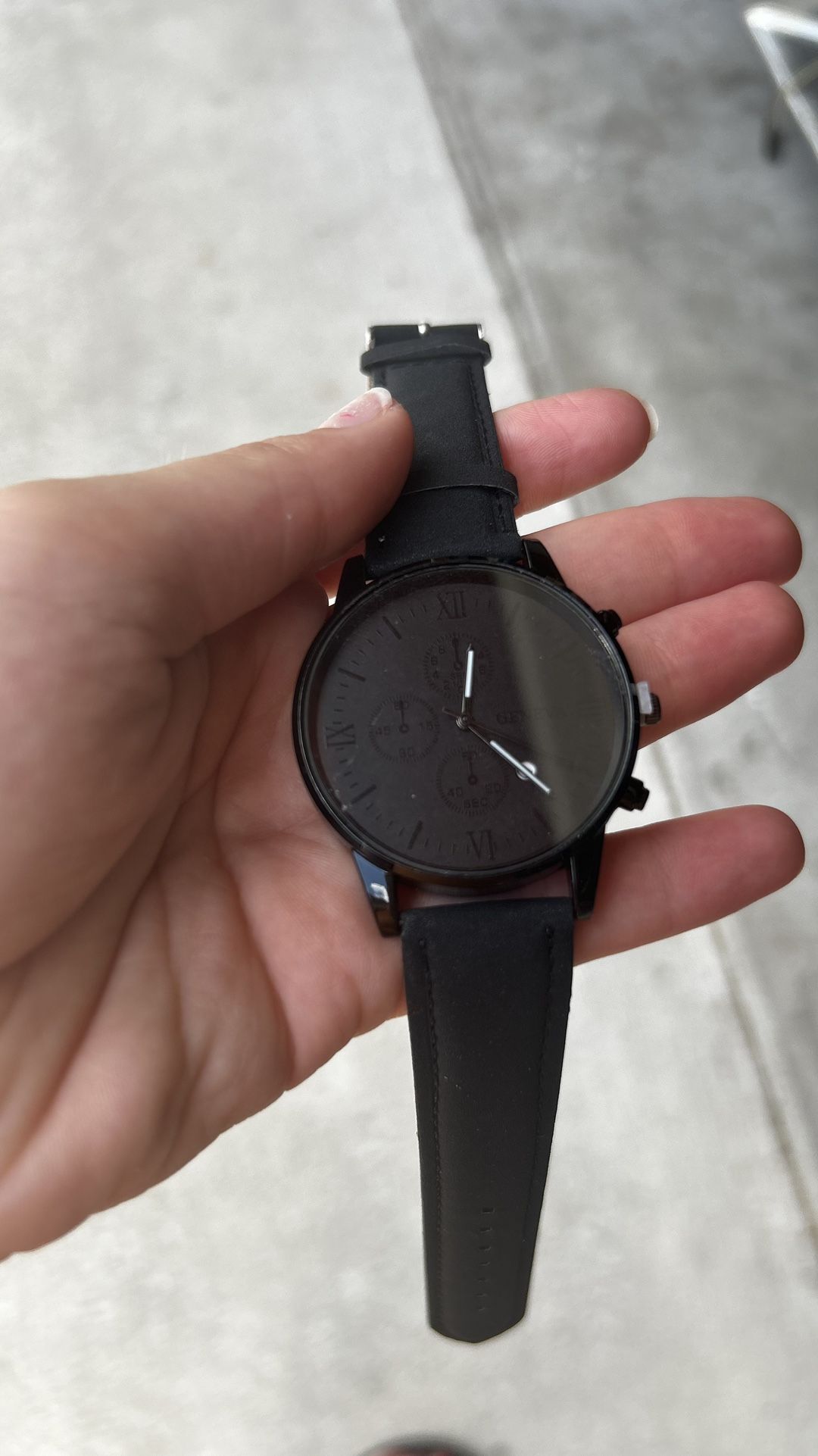 Faux Leather/Velvet Band Watch