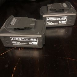 Hercules 20 Volt Lithium Ion Battery Set Brand New