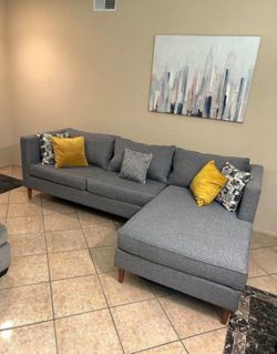 Grey sectional couch from Living Spaces LIKE NEW
