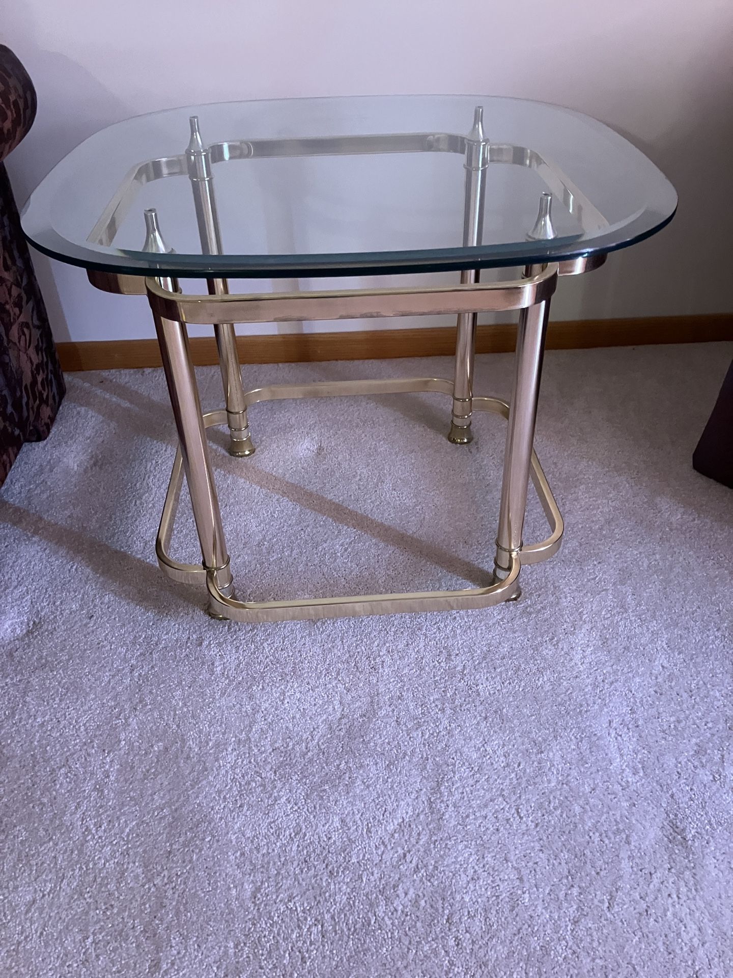 Glass Coffee Table With 2 Glass End Tables