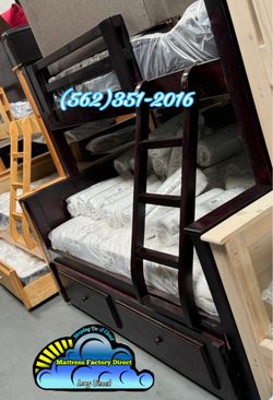 Twin full Cherry bunk bed with mattresses colchones camas nuevas