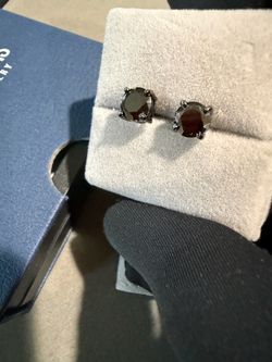2CT 6.5MM Black Moissanite Solitaire Stud 925 Silver Earrings (screw-backs)