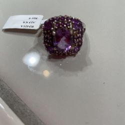 Amethyst and Sterling Ring