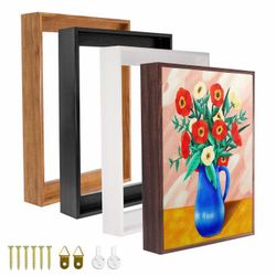 Brand New Black Canvas Floater Frame for 1-1.25" Deep Stretched Canvas, Floating Wall Art Frame Kit for Gallery-Wrapped Paintings Decor for Bedroom Li