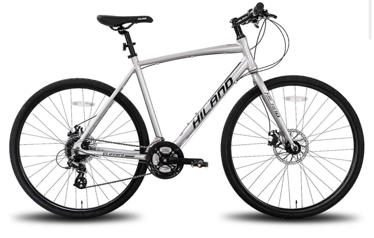 28 Inch 700C Road Hybrid Bike, 7 speeds Bikes Urban City Commuter Bicycle with Disc Brake for Men Women Adult Comfortable Bicycle