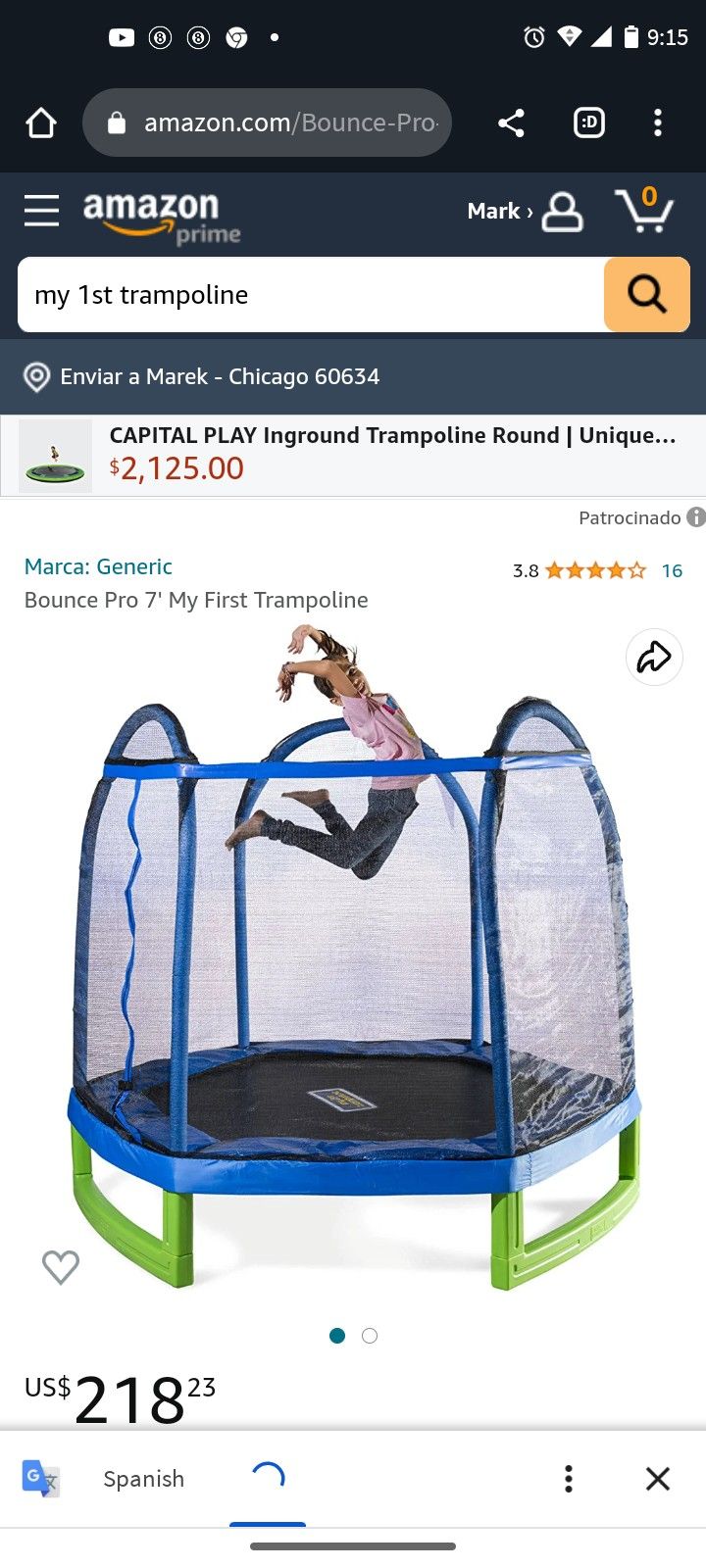 Bounce Pro 7' My First Trampoline