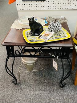 Accent Table Wood and Iron