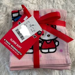 BRAND NEW: Hello Kitty 4 Pack Wash Cloths